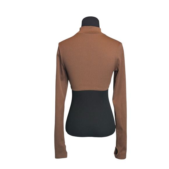 H&M brown long sleeves crop top size Small - Picture 8 of 15